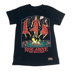 Rise against the bulls&?t Steven Rhodes Black adults womens T-shirts size small